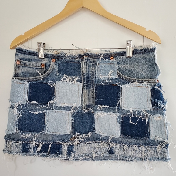 Jasmin Shop Dresses & Skirts - Jasmin Shop Brand New Denim Patch Jean Skirt